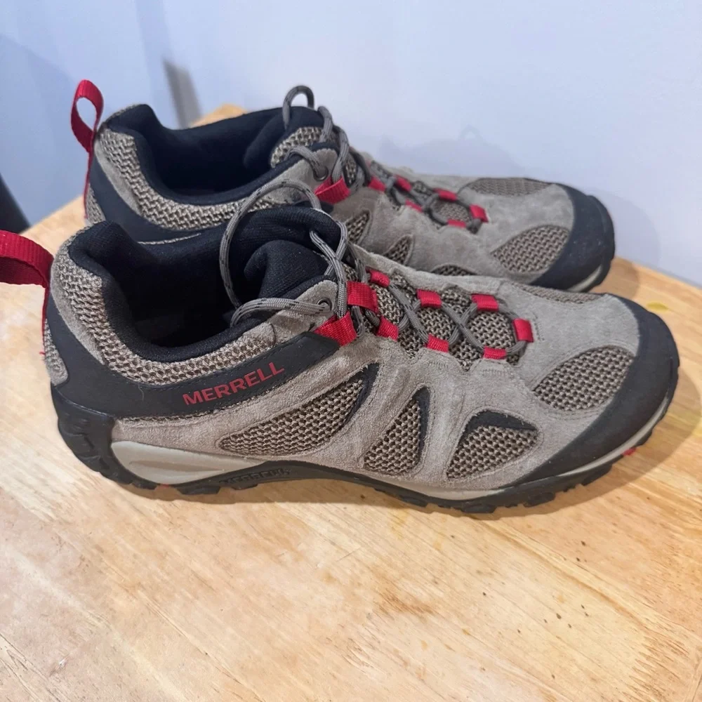 Merrell Yokota 2 Hiking Shoes Gray Suede Leather Trail Active‎ Outdoor size 12